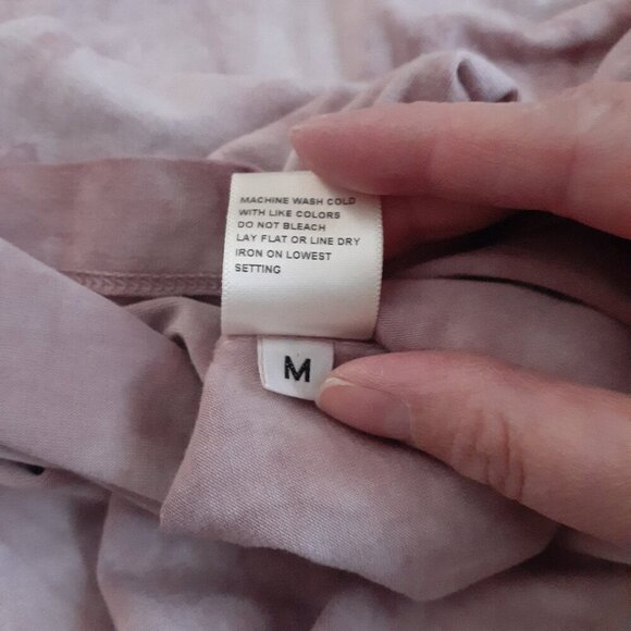 Johnny Was Calme Women's Size M Mauve Tie Dye Bohemian Organic Cotton Blend Top - Picture 7 of 11